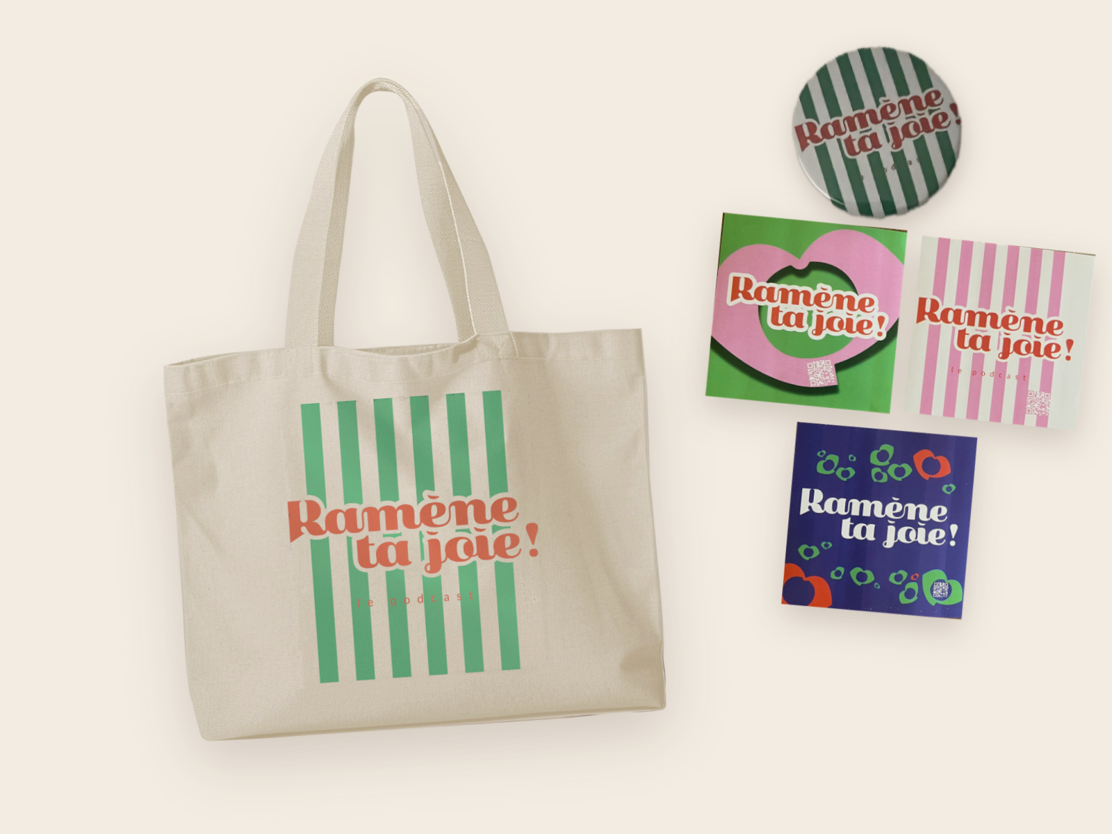 Pack Goodies : cabas, 3 stickers et badge